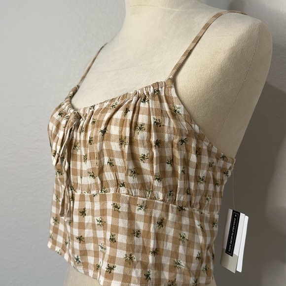 NWT Nordstrom BP Picnic Check Crop Top Boho - Picture 3 of 11